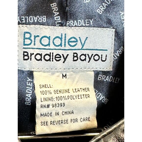 Bradley Bayou Women's Size M Black Genuine Leather Jacket Snap Closures EUC - Picture 5 of 8